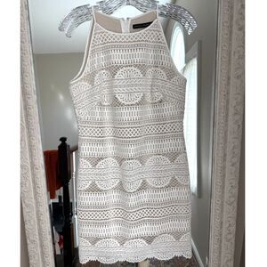 White House Black Market White Lace Shift Dress
